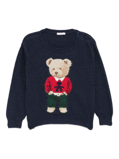le bebe' maglioncino girocollo con orsetto LBB5146BL LE BEBE'