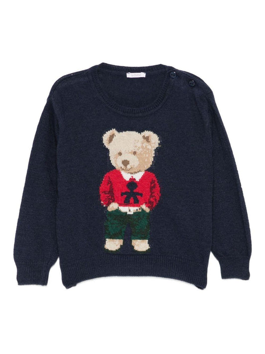 le bebe' maglioncino girocollo con orsetto LBB5146BL LE BEBE'