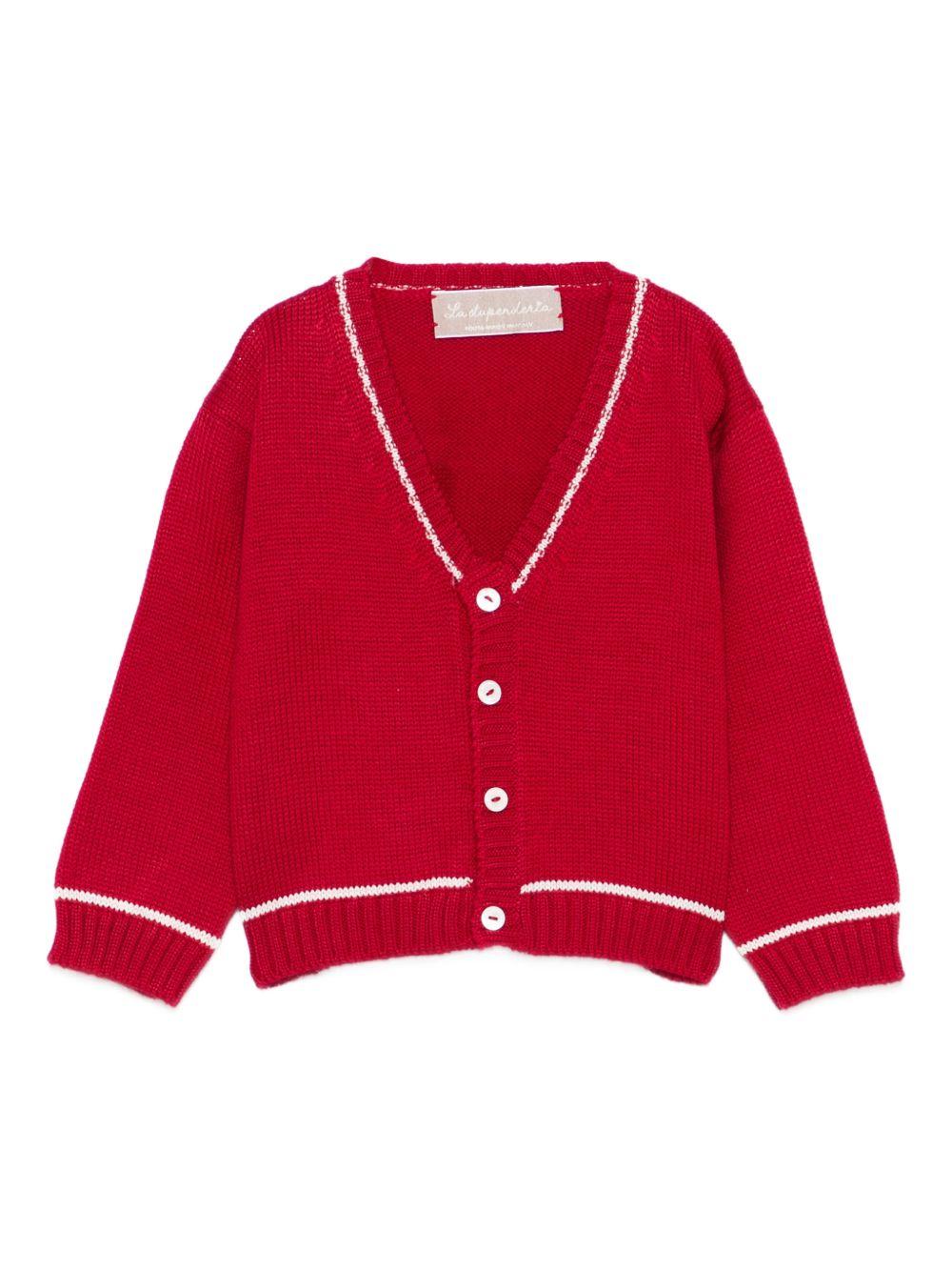 la stupenderia cardigan con profili a contrasto 1WCCR61826801ROS La Stupenderia
