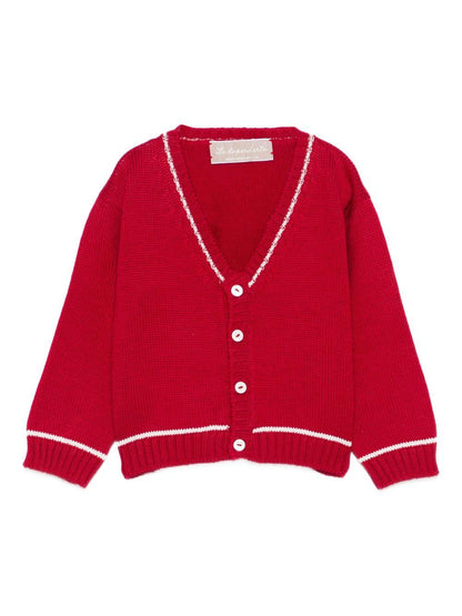 la stupenderia cardigan con profili a contrasto 1WCCR61826801ROS La Stupenderia