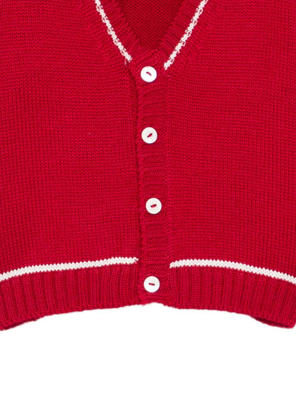 la stupenderia cardigan con profili a contrasto 1WCCR61826801ROS La Stupenderia