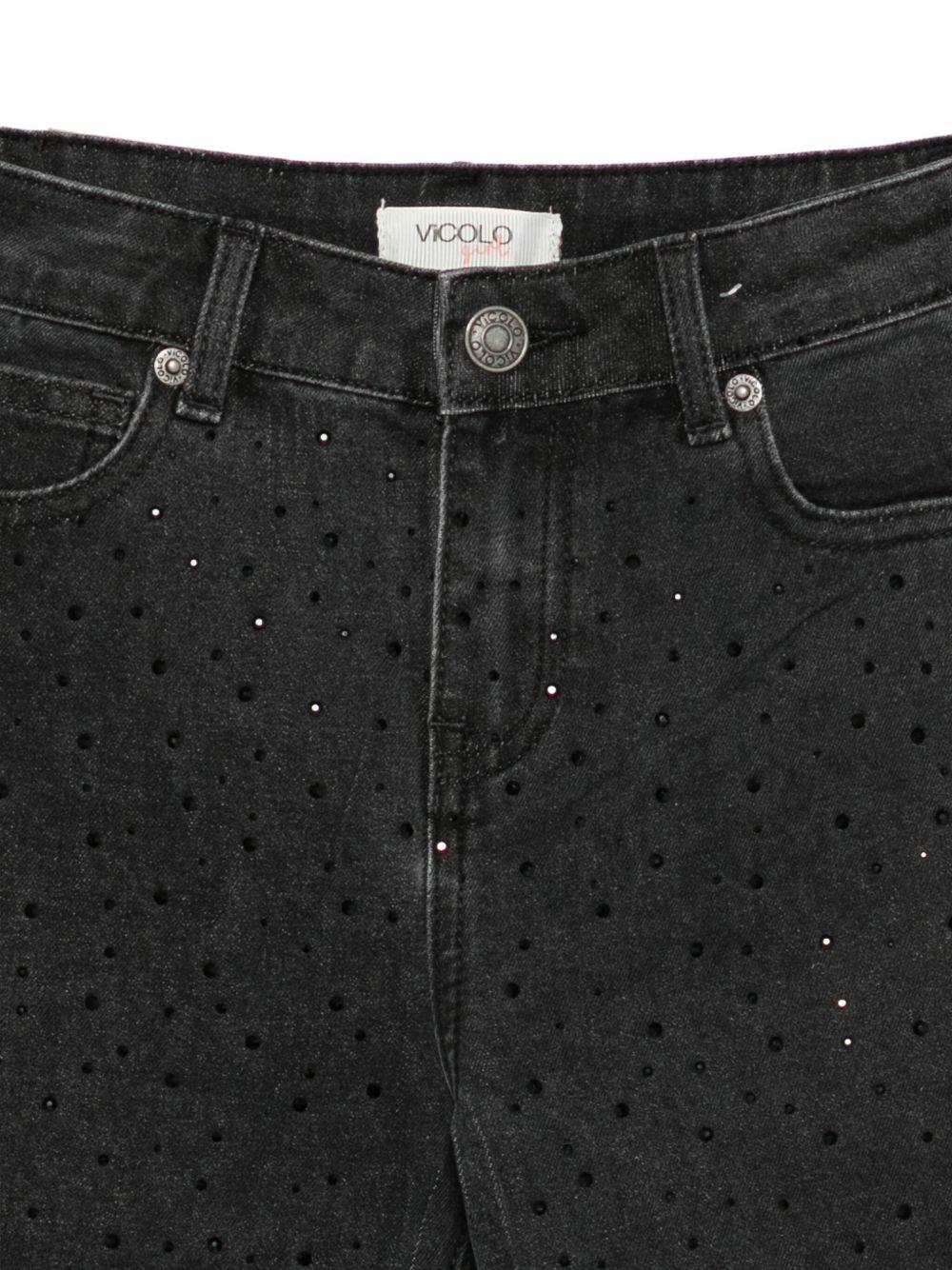 vicolo denim regular con strass neri sul davanti 3141PD00203NE vicolo