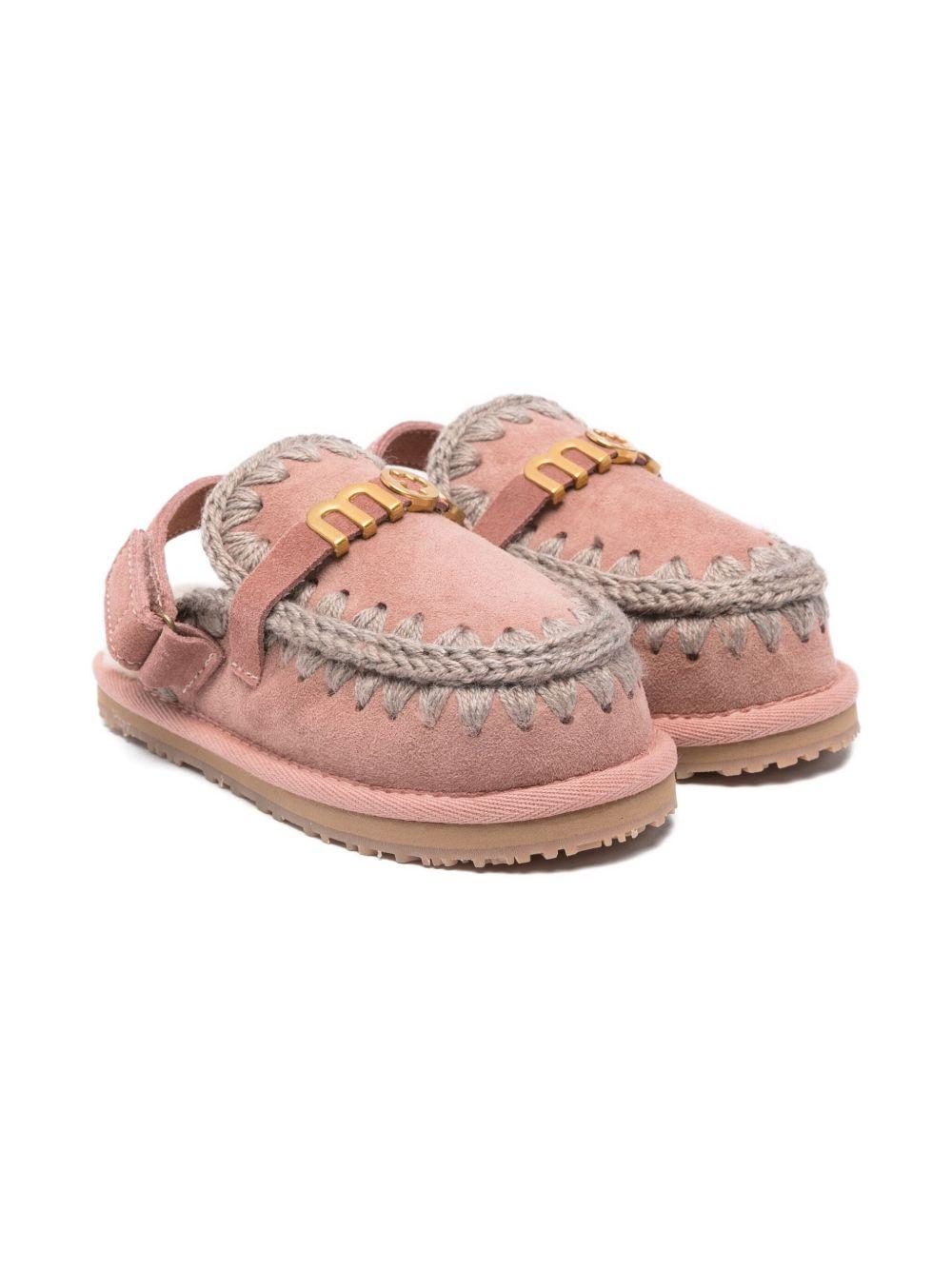 mou kids slipper with back strap MU.FK161001ADKPIN Mou Kids
