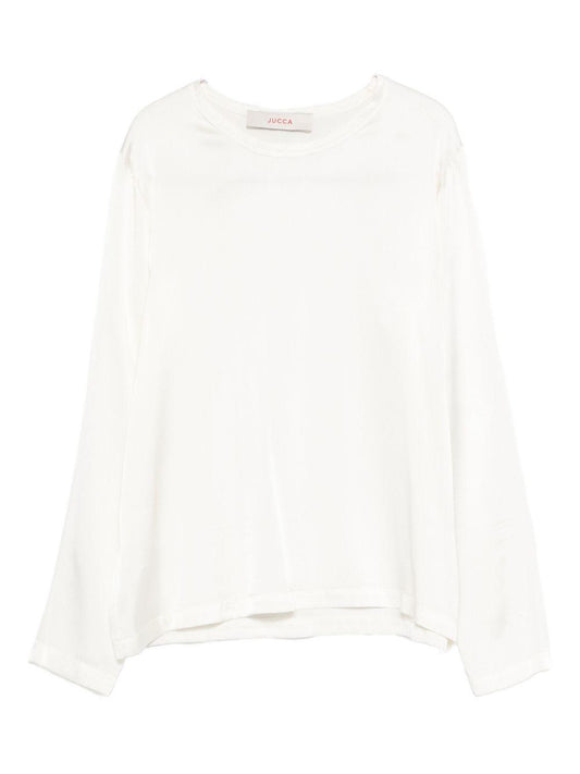 jucca blusa girocollo in raso J4212022X/L/03B045 jucca