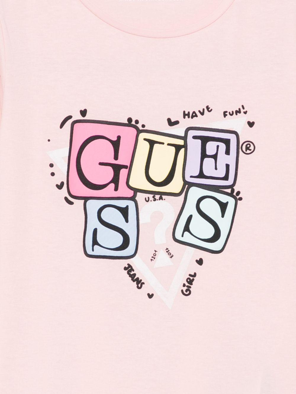 guess tshirt con scritte patch logo K5YI07K6YW4G65U guess