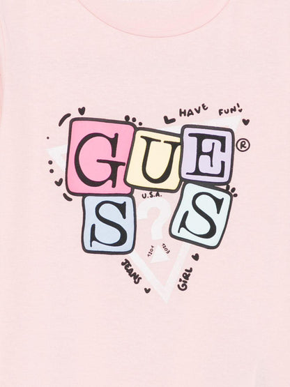 guess tshirt con scritte patch logo K5YI07K6YW4G65U guess