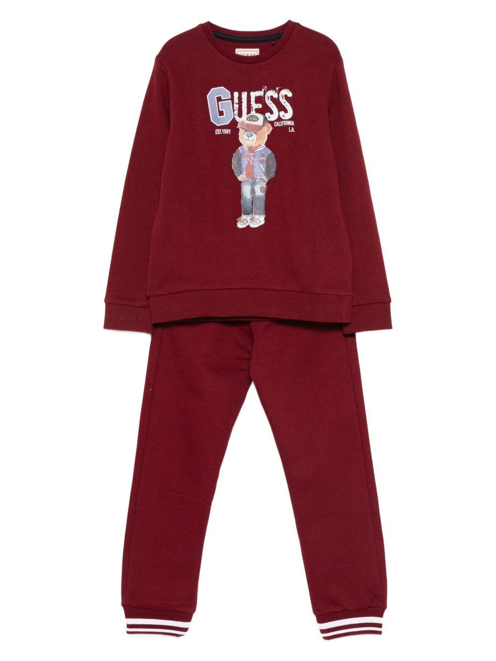 guess felpa con orsetto e pantalone con polsini a contrasto N5YQ05KAD74CG577 guess