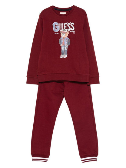 guess felpa con orsetto e pantalone con polsini a contrasto N5YQ05KAD74CG577 guess