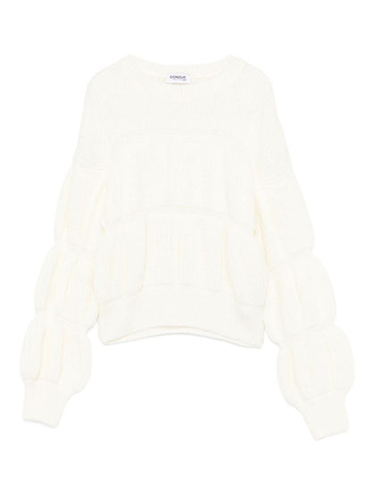 dondup maglia girocollo con lavorazione particolare e maniche particolari DFMA0350000 DONDUP