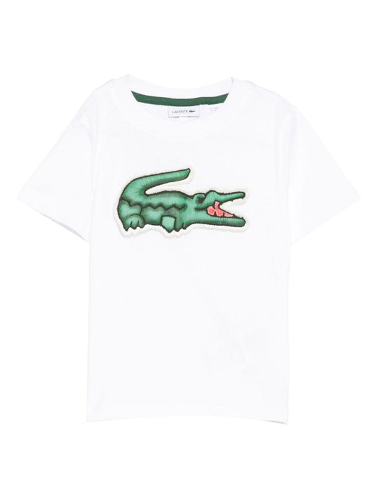 lacoste tshirt con maxi ricamo logo 