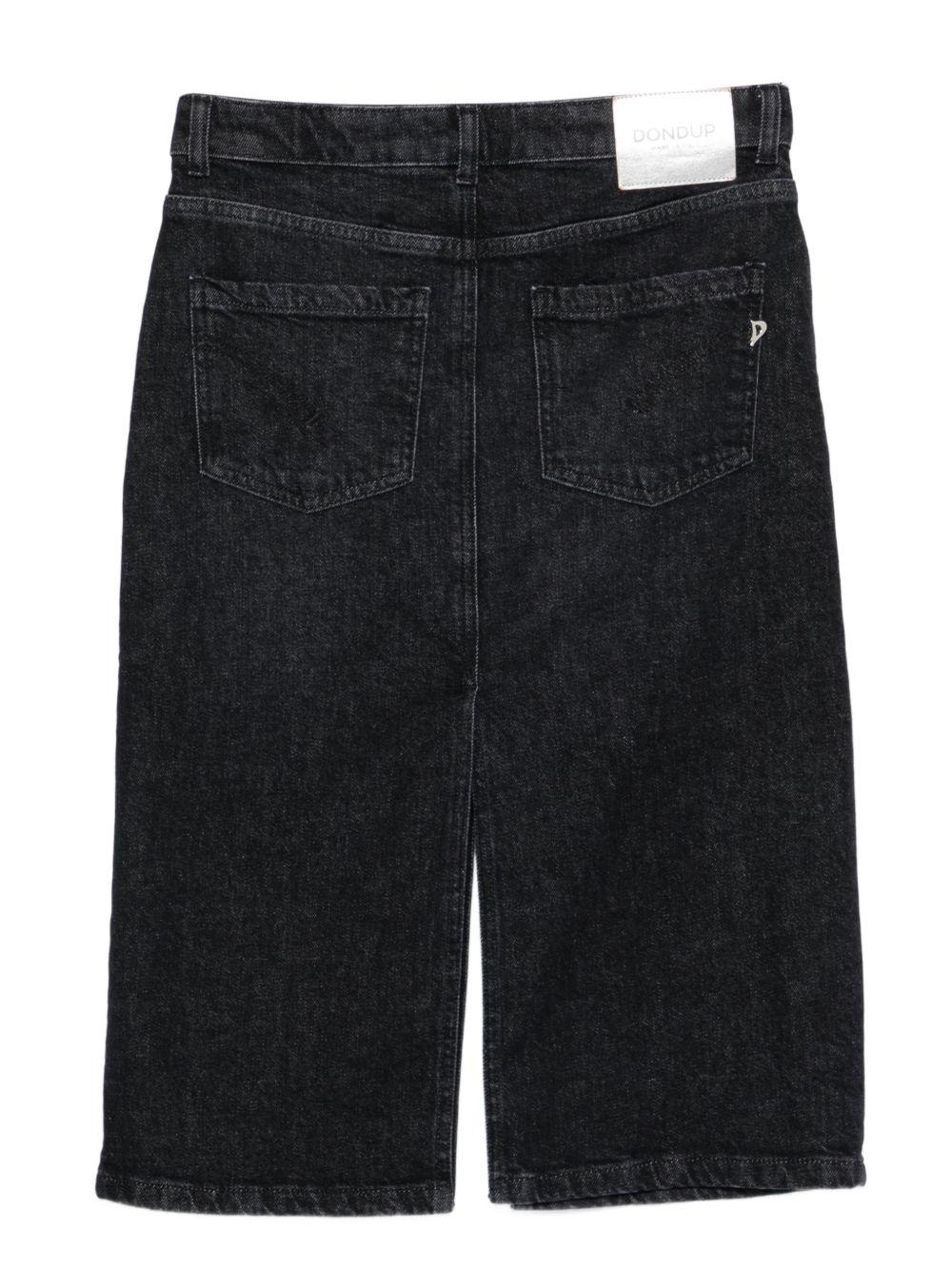 dondup gonna longuette in denim con spacchi centrale DFGO020N000 DONDUP