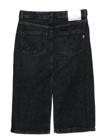 dondup gonna longuette in denim con spacchi centrale DFGO020N000 DONDUP