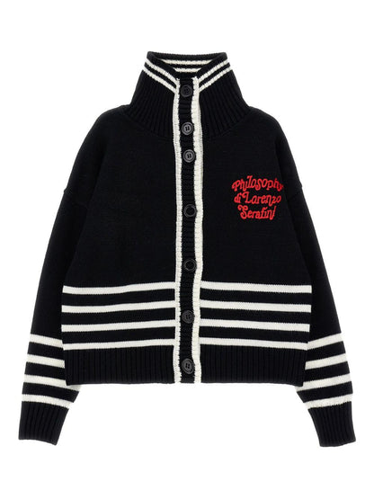 philosophy di lorenzo serafini maxi cardigan con scritte I9F0846062P050 Philosofy kids