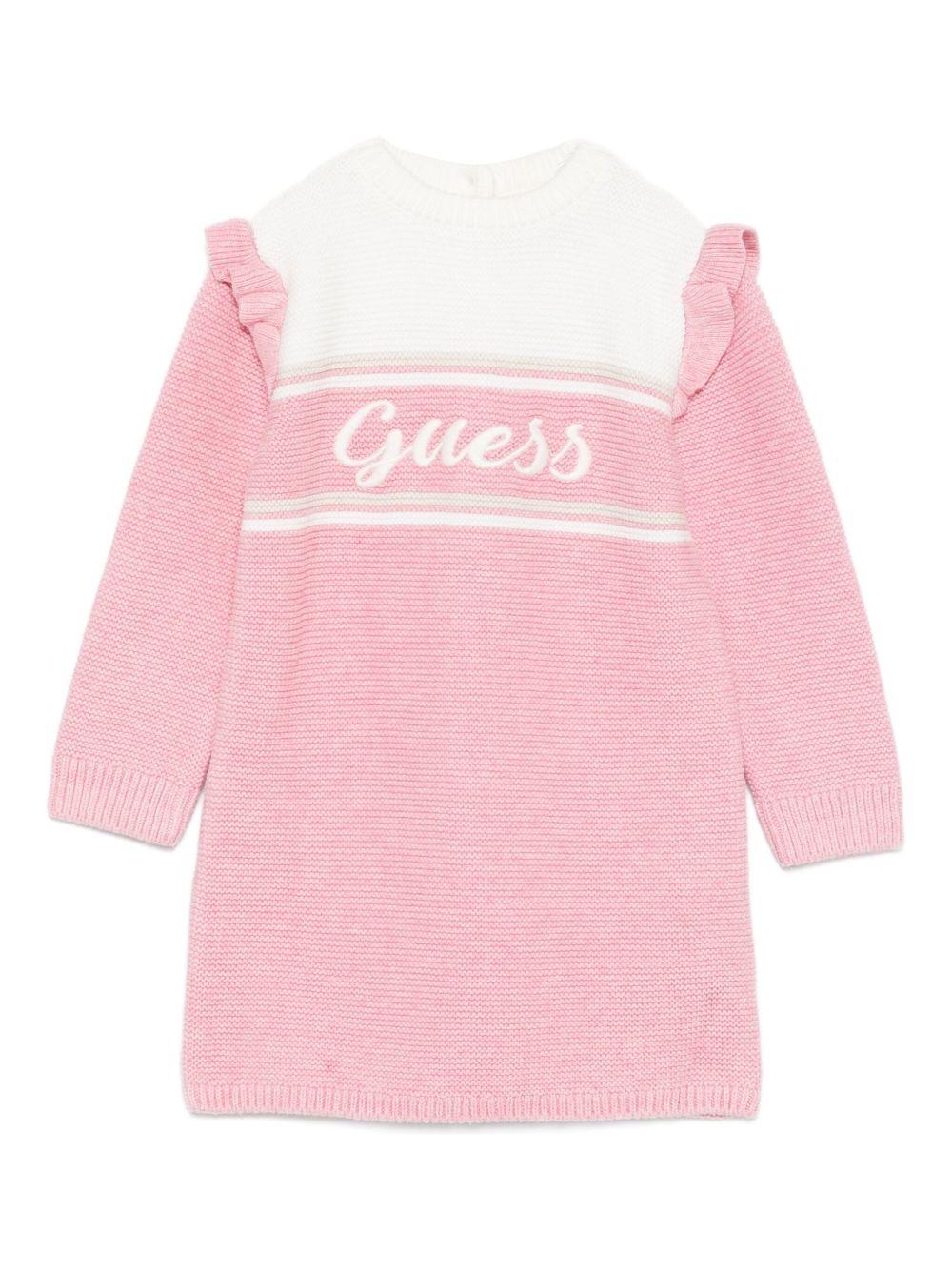 guess abito in maglia con scritta logo ricamato S5YG08Z3FK1G67G guess