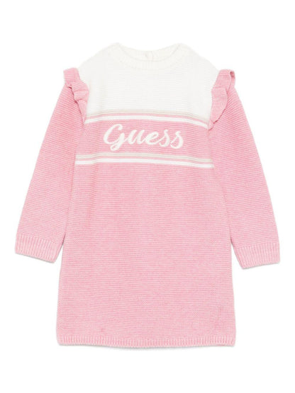 guess abito in maglia con scritta logo ricamato S5YG08Z3FK1G67G guess