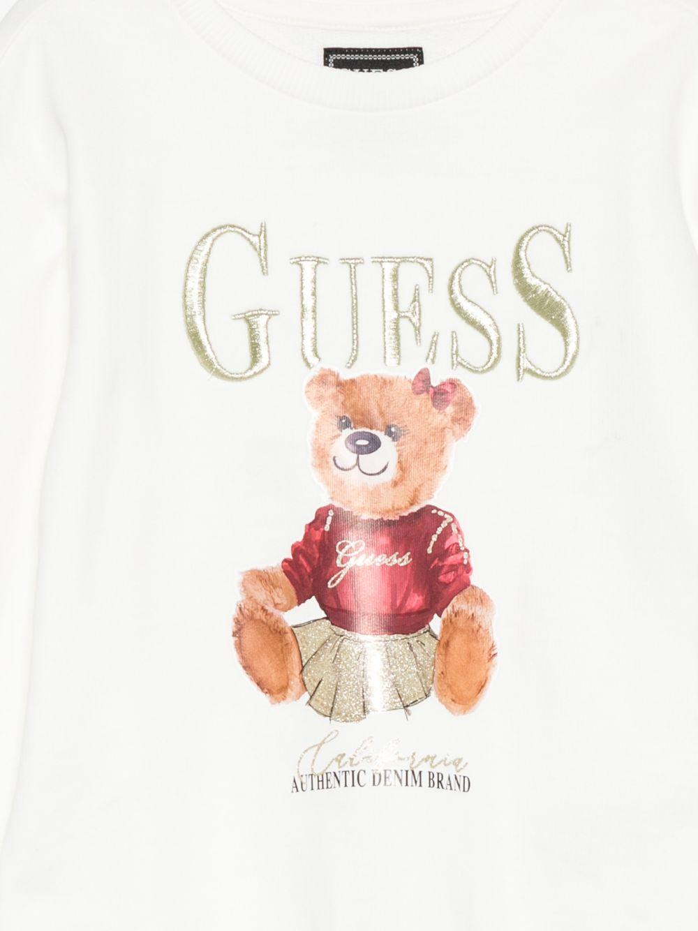 guess felpa  con orsetto e scritta logo ricamo K5BQ00KAX74G012 guess