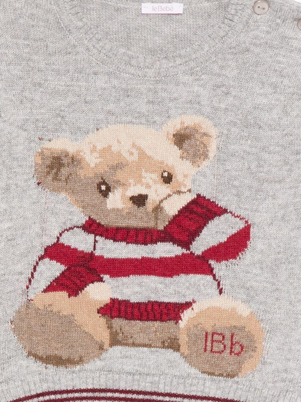 le bebe' maglioncino girocollo con orsetto LBB5160GR LE BEBE'
