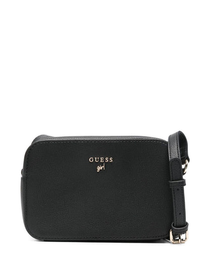 guess borsa con tracolla e scritta logo in oro J5GZ07WG730JBLK guess