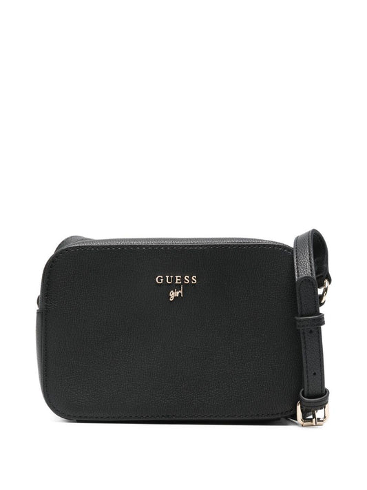 guess borsa con tracolla e scritta logo in oro J5GZ07WG730JBLK guess